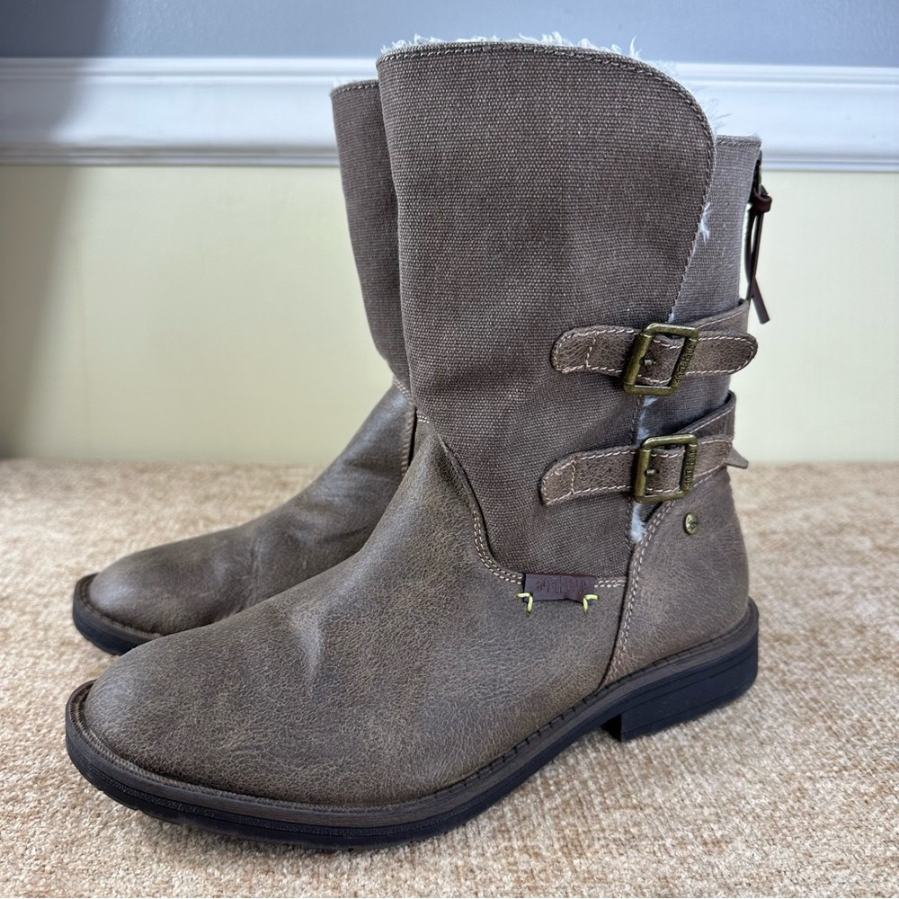 Mad Love Brown Faux Fur/Leather With Side Buckles Women’s Size 9